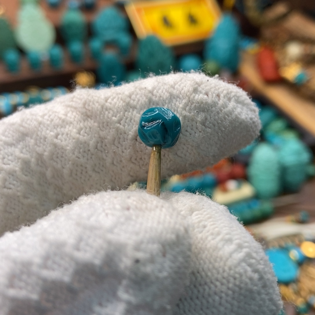 绿松石珠宝奇石未镶嵌7.5mm