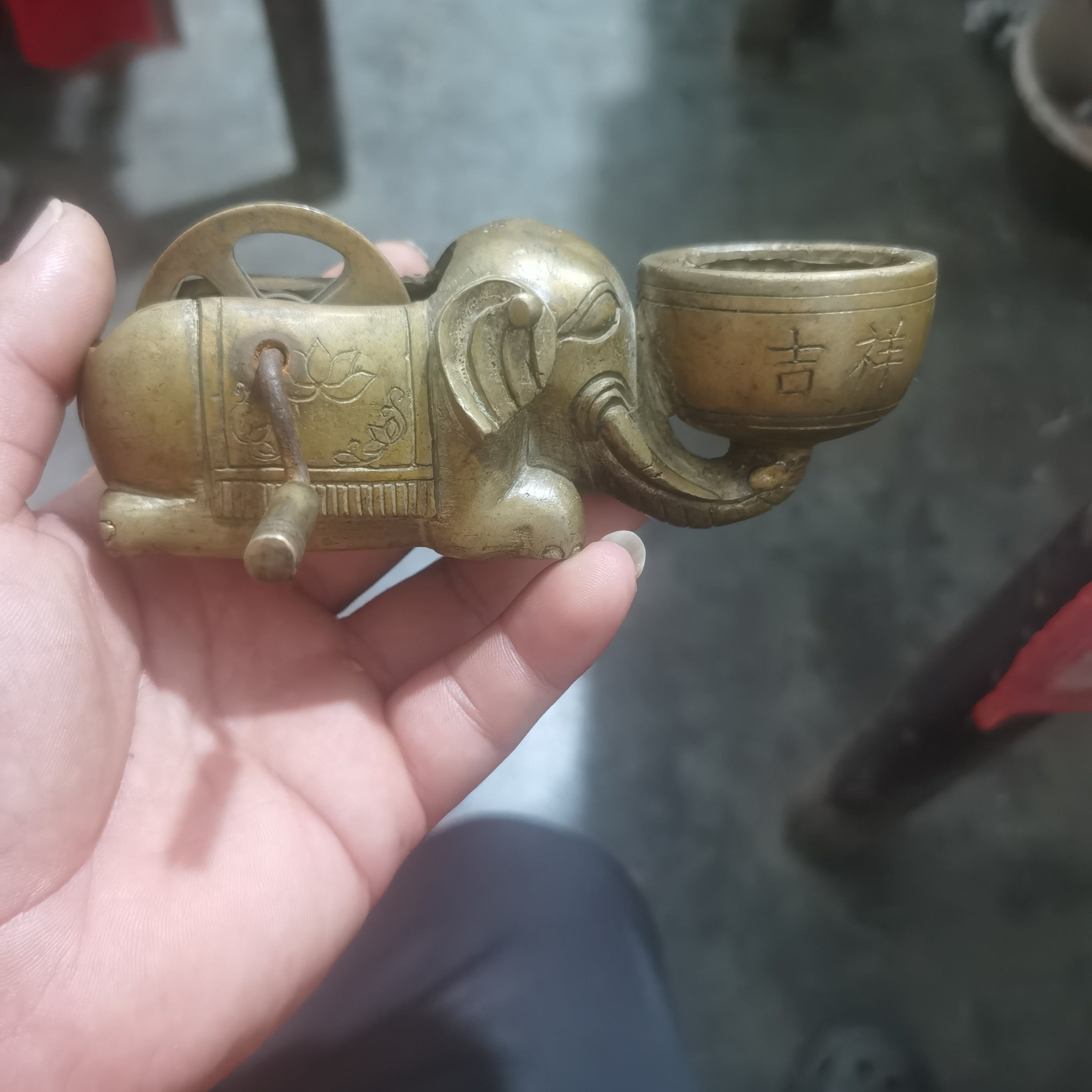 墨斗墨线盒木工画线用具收藏佳品吉祥如意