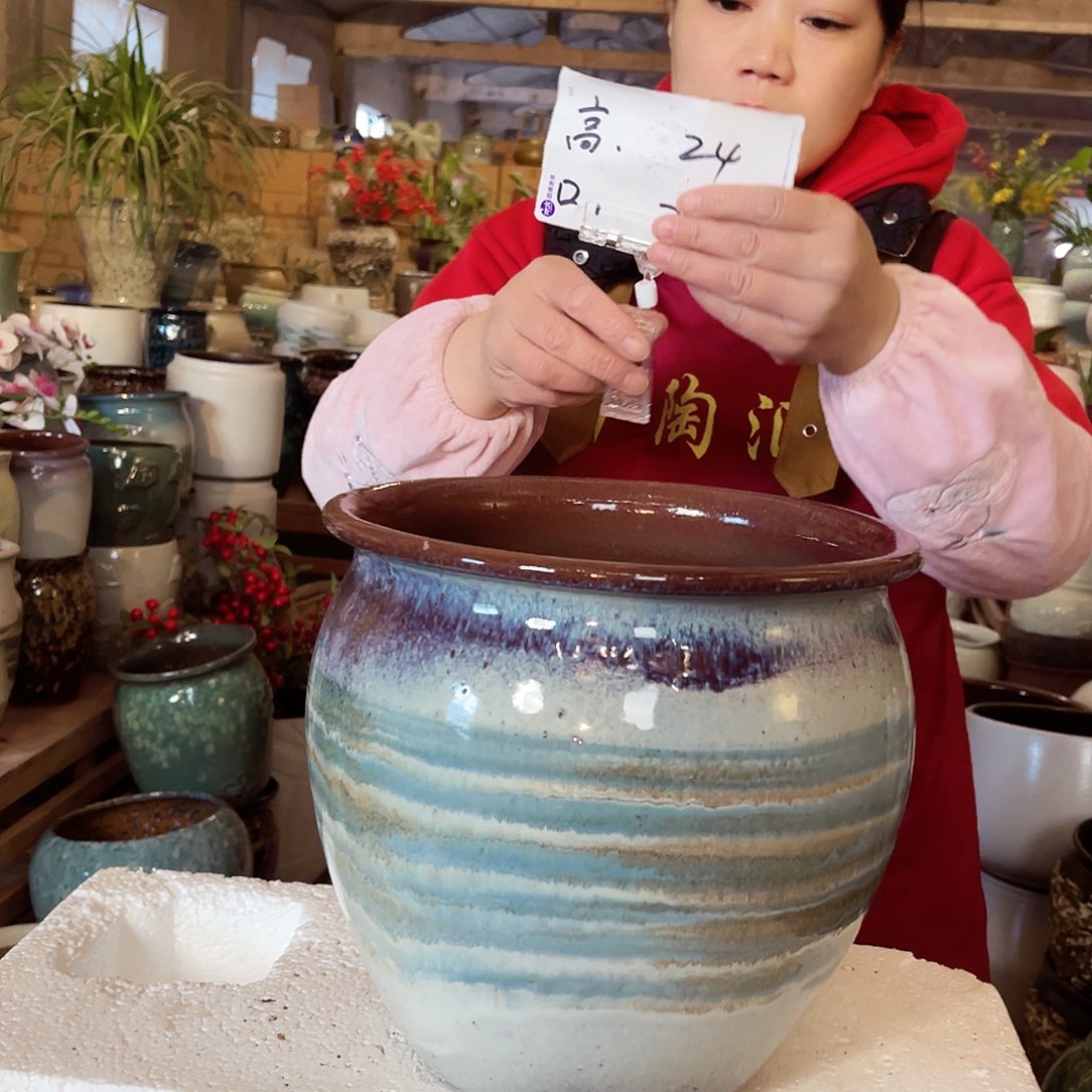 紫砂花盆高度24口径25