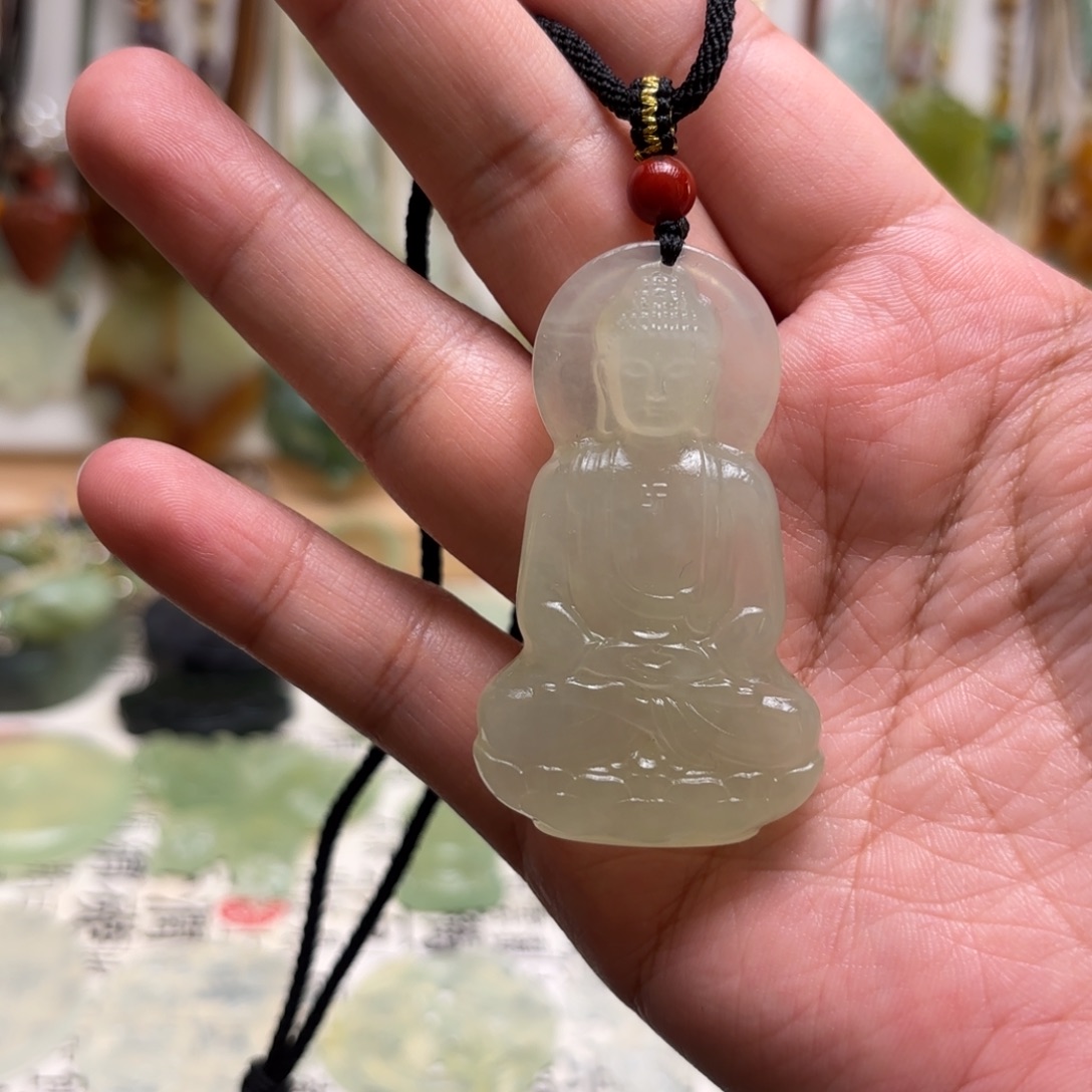 蛇纹石玉合金颈饰