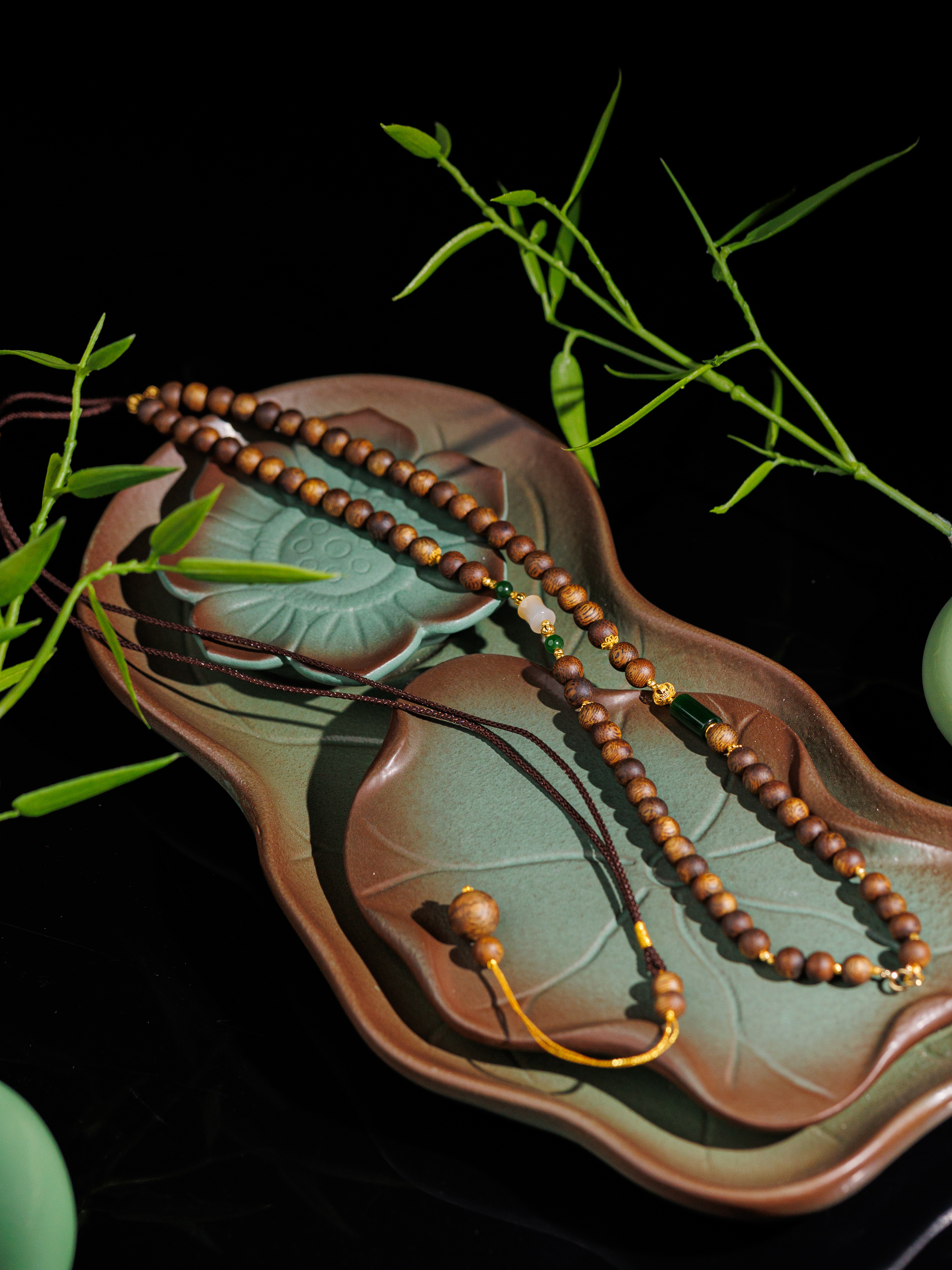 沉香【梅香】糖鼓珠沉香万能调节链6m+（18） D4832