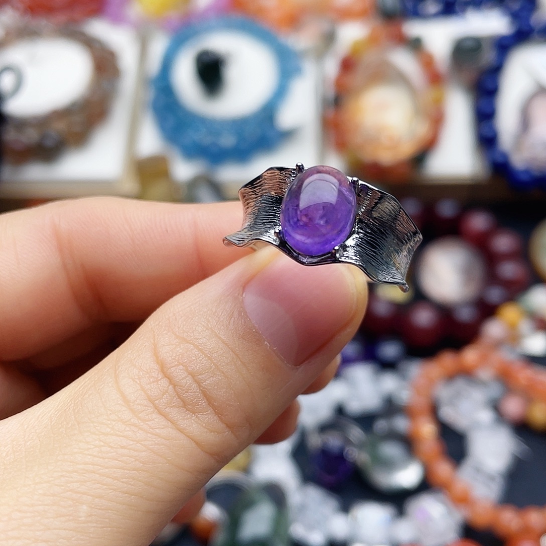 银S925镶嵌烟晶戒指