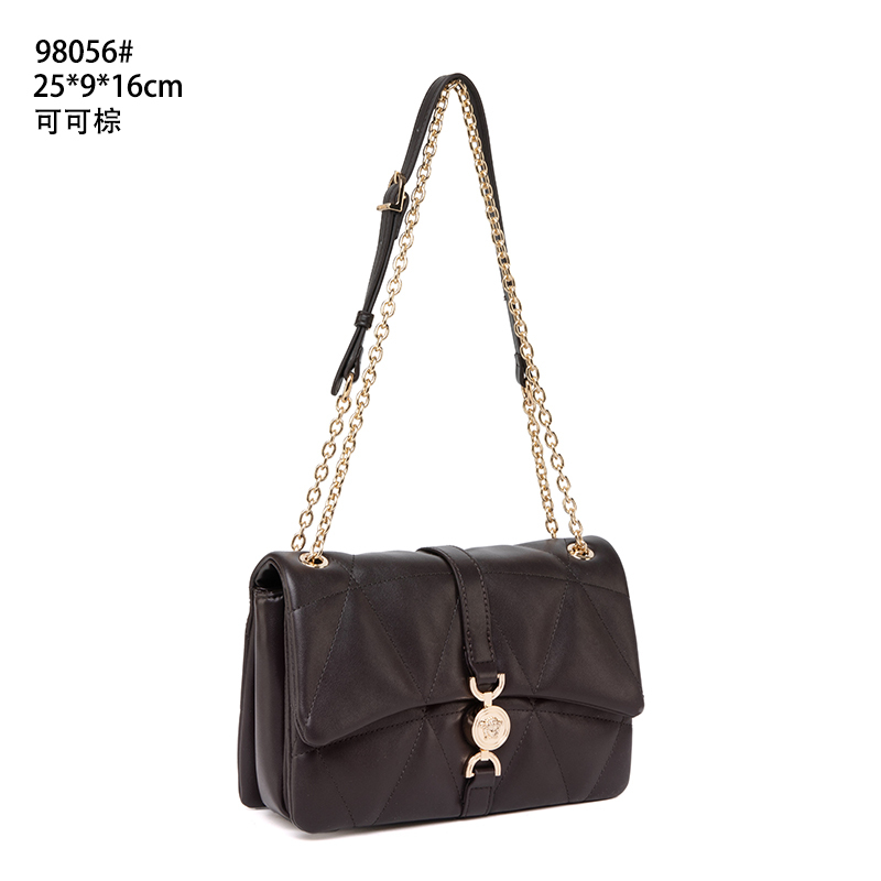 【LULU】QYX-98056-可可棕RAIN.CUN气质时尚百搭简约斜跨轻奢女包