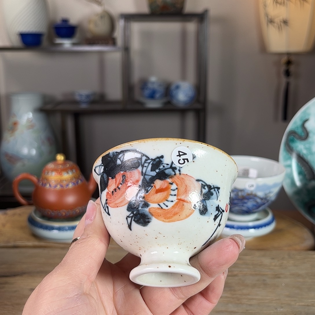 杯景德镇陶瓷柴烧多人