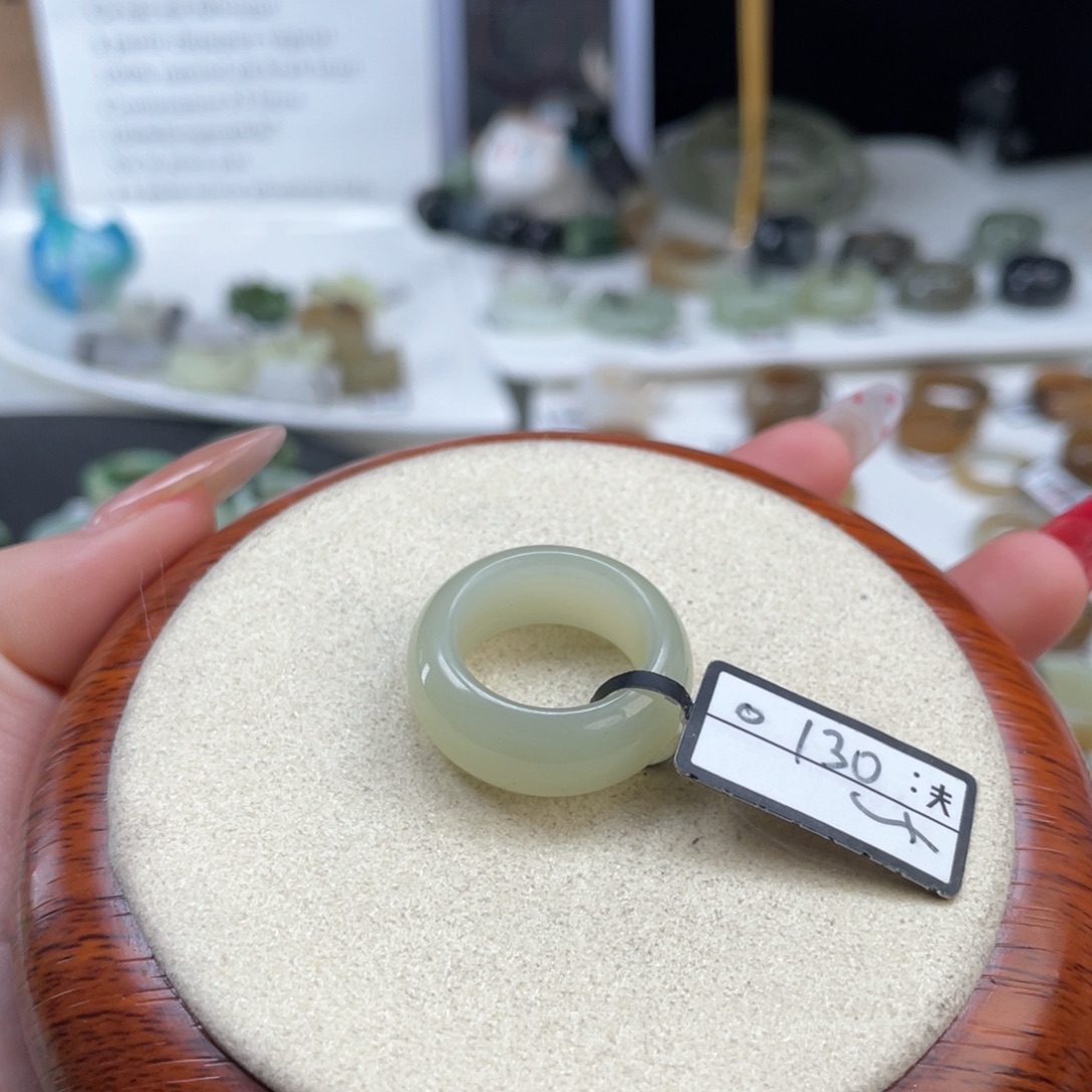 和田玉未镶嵌戒指o13晴水轮胎16.1