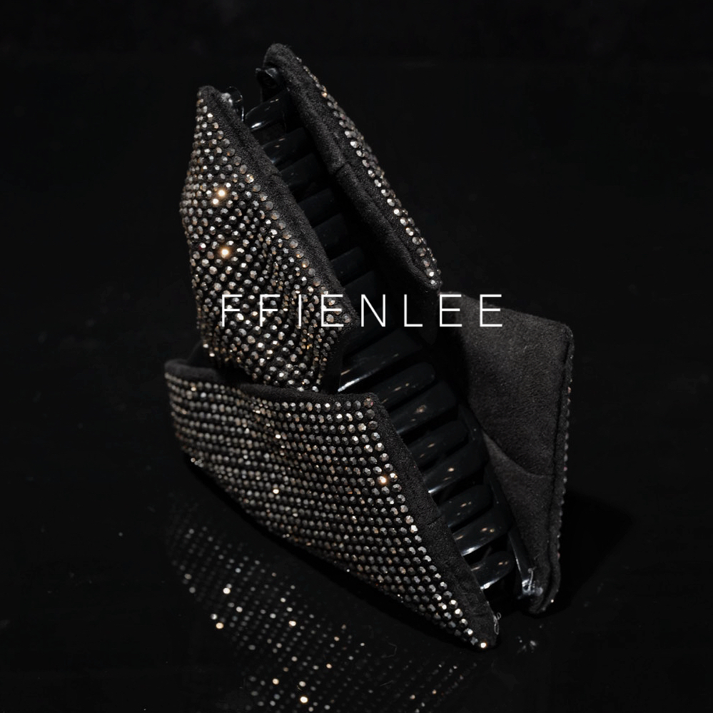 水钻发夹 <星芒> 小众高级感鲨鱼夹顶夹发饰黑色头饰法式千金优雅