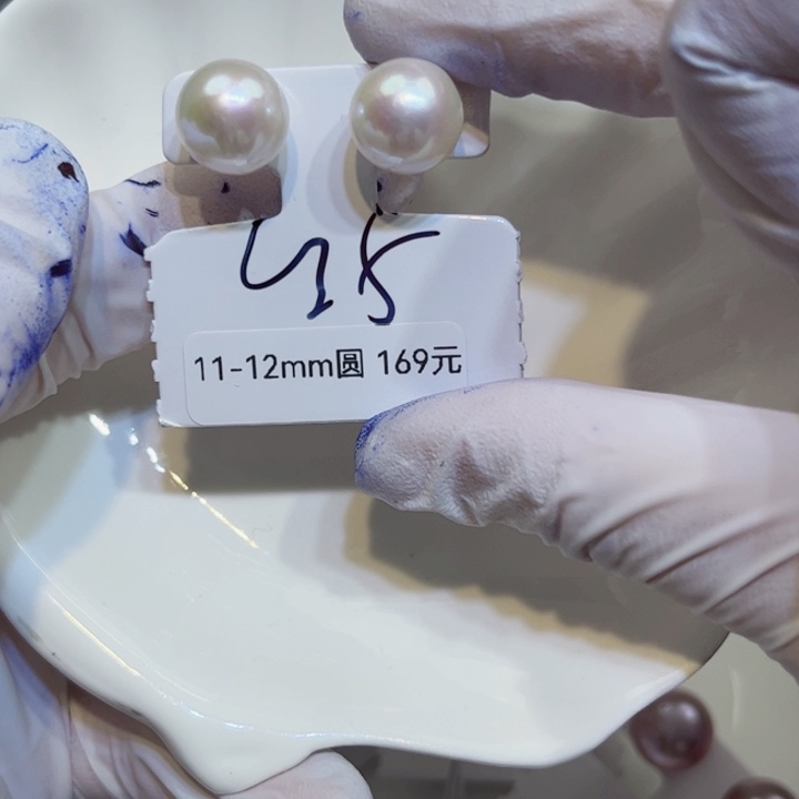 淡水珍珠耳饰银S925镶嵌