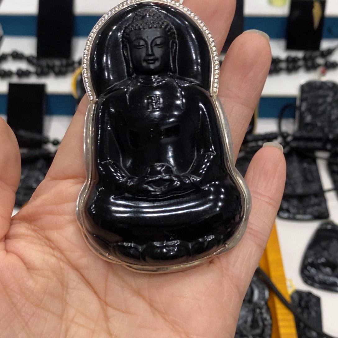 希***上蛇纹石玉银S925镶嵌吊坠