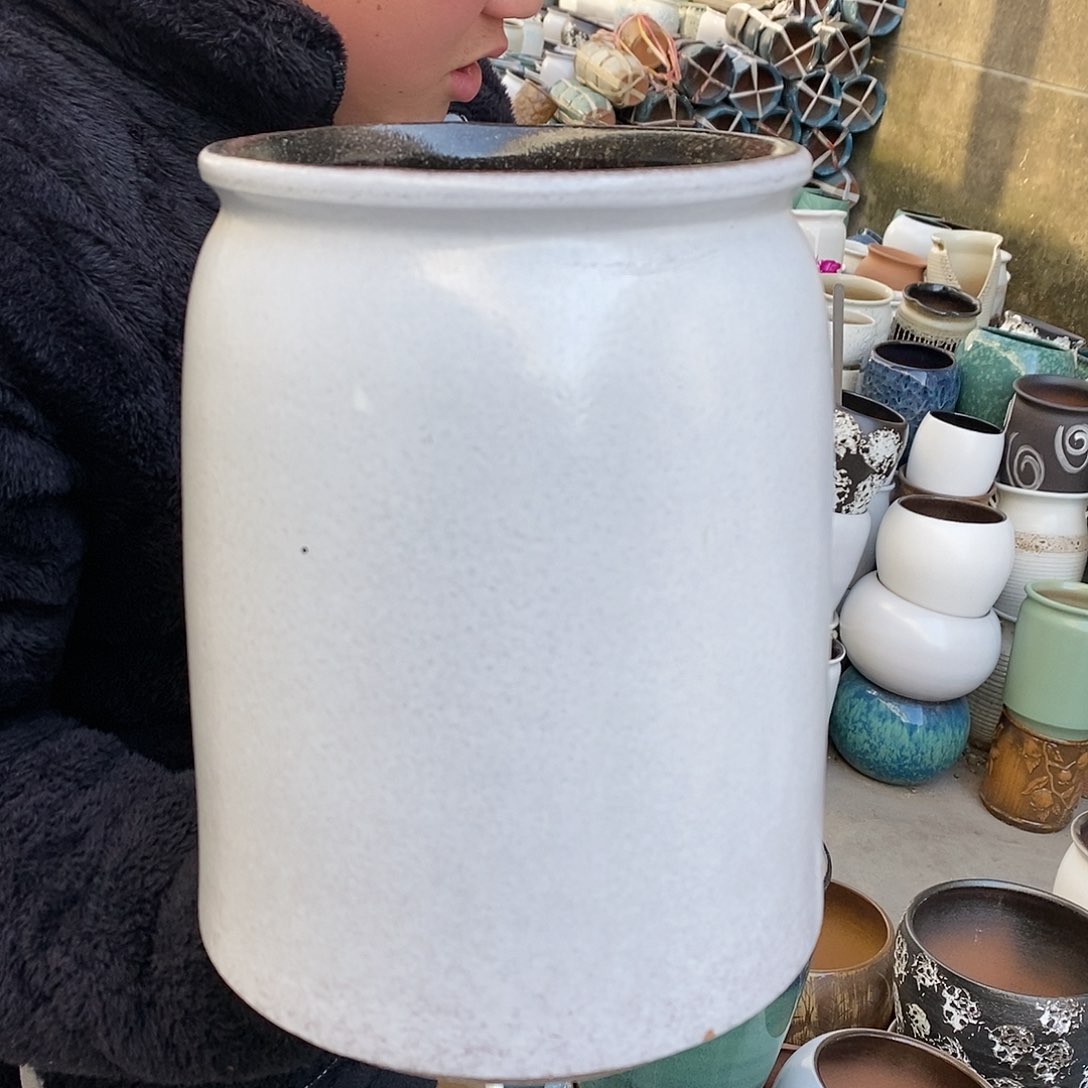 紫砂花盆瑕疵口17高26