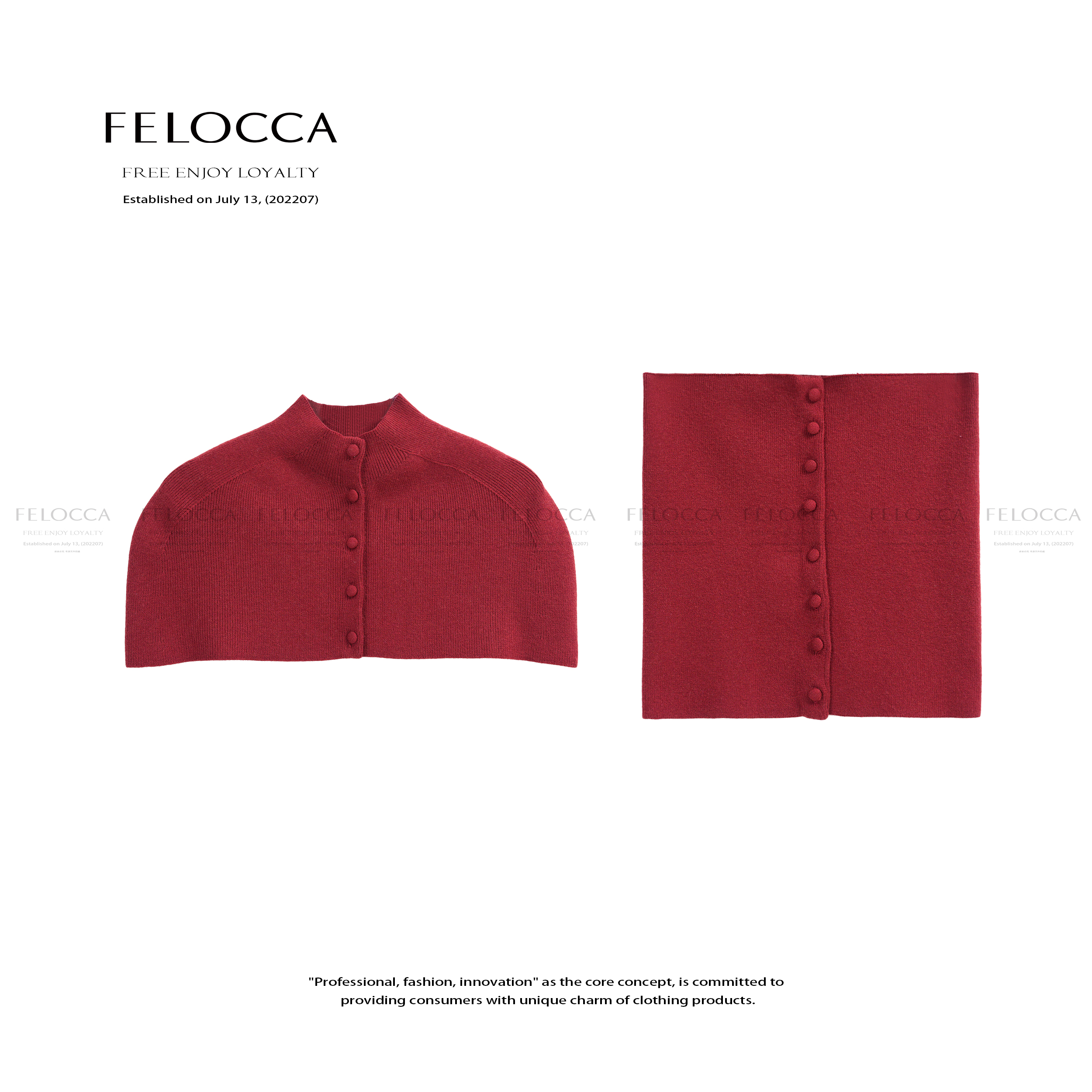 【FELOCCA】新款精致气质时尚短款针织排扣抹胸两件套上衣25AMZ722
