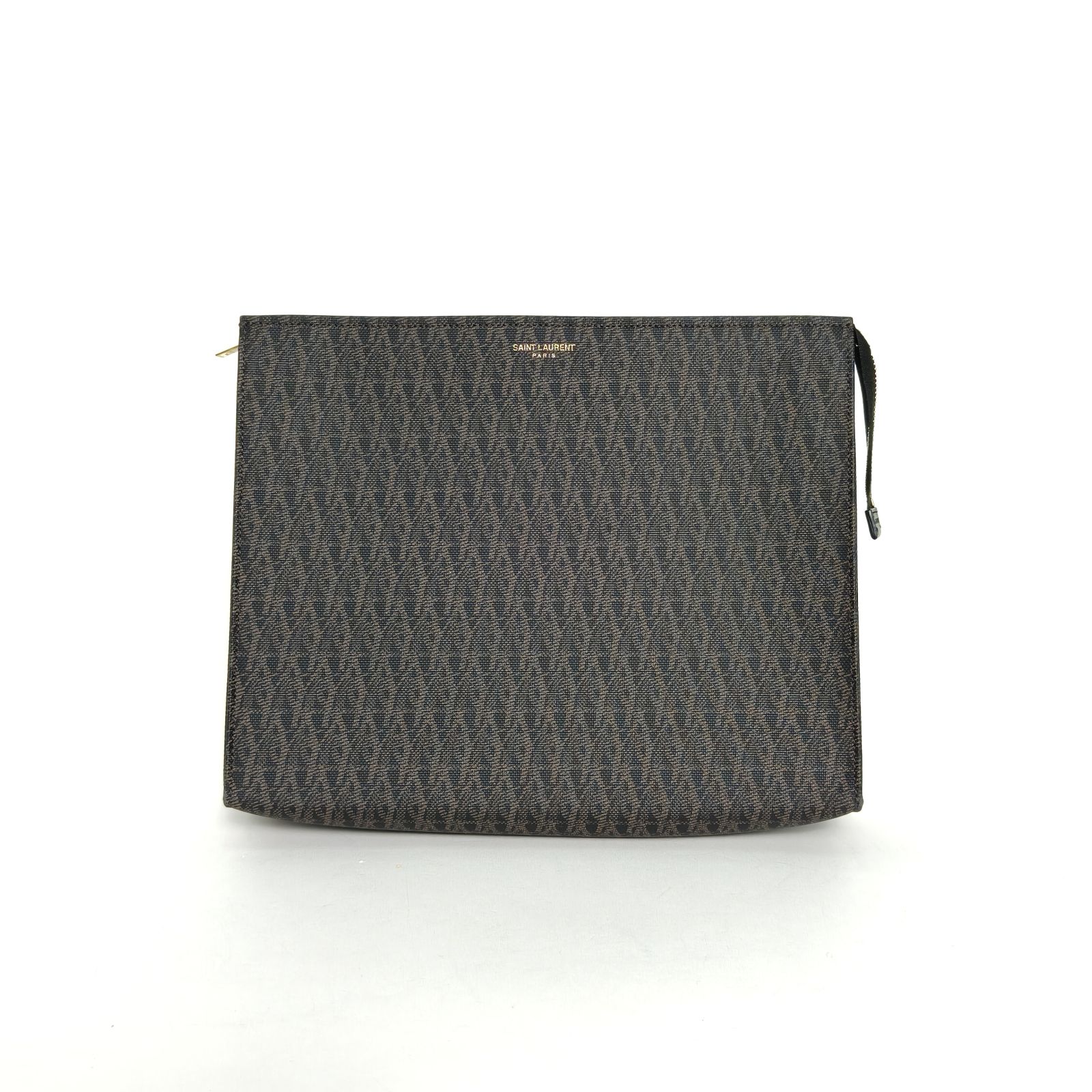 95新 YSL/圣罗兰 【特价黑黑】 老花 PVC 手拿包