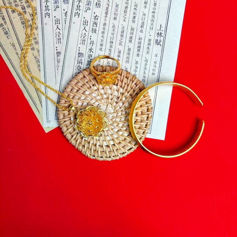 【六六专属】大气磅礴合金龙凤呈祥经文手镯套装