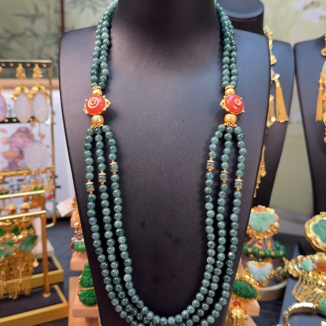 翡翠未镶嵌颈饰福利项链串