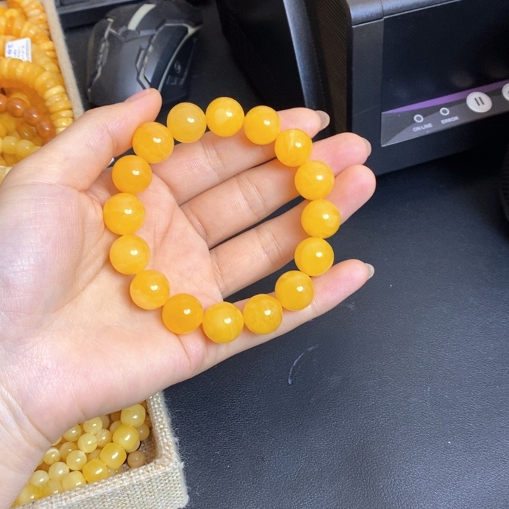 琥珀未镶嵌手链天然无优化琥珀蜜蜡