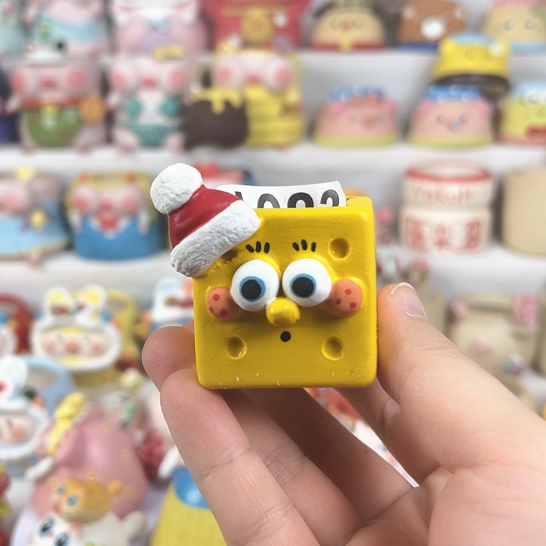 陶瓷A983海绵宝宝拇指方盆特价满48元包邮不退不换