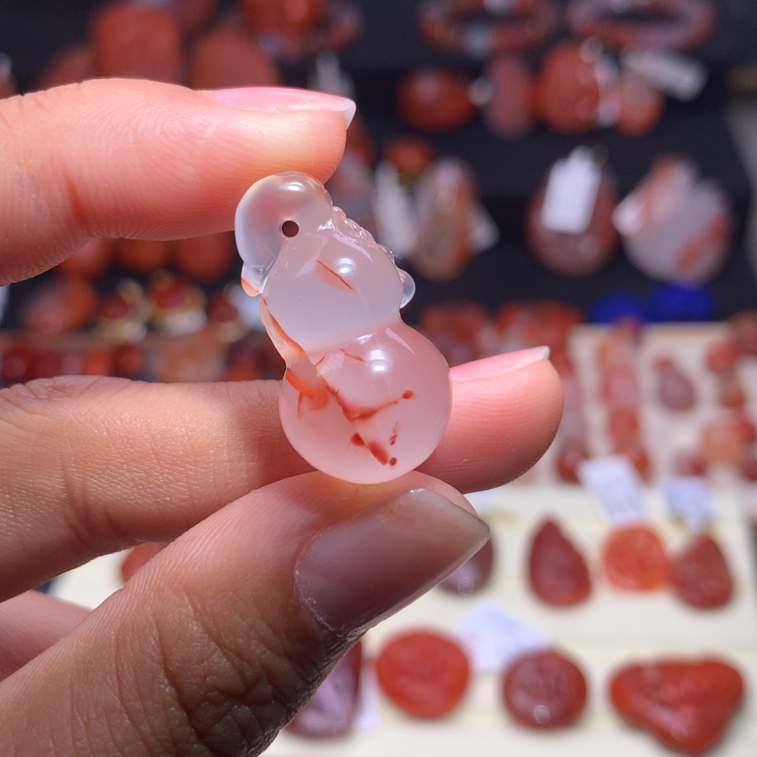 南红玛瑙未镶嵌珠宝半成品葫芦1