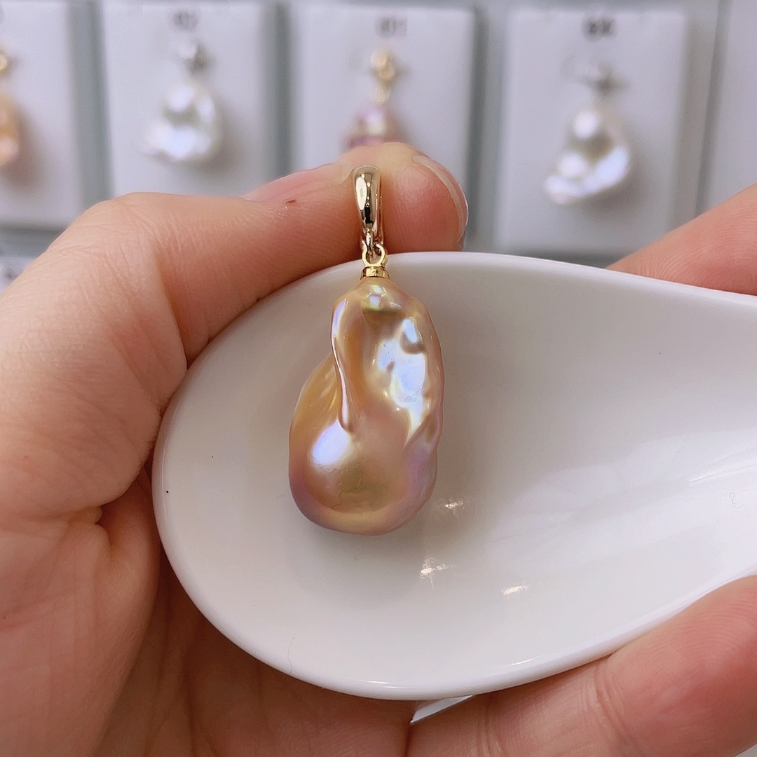 淡水珍珠天然珍珠巴洛克银S925镶嵌