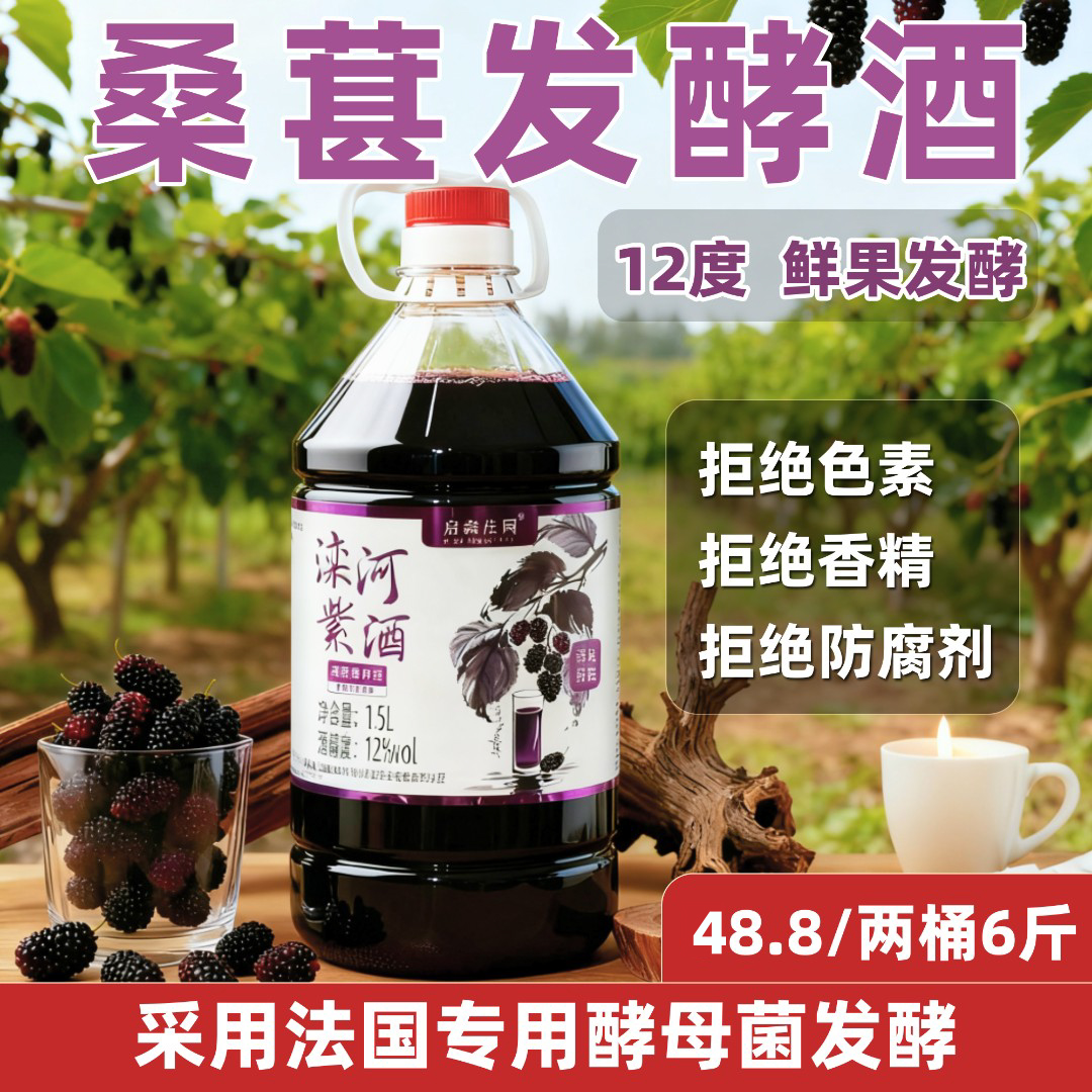 【私家珍酿】正宗桑葚酒（纯桑葚原果发酵）12度微醺纯酿3斤装
