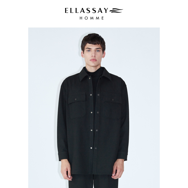 【可机洗】ELLASSAY歌力思男装秋冬工装仿羊毛针织外套EME334C01300