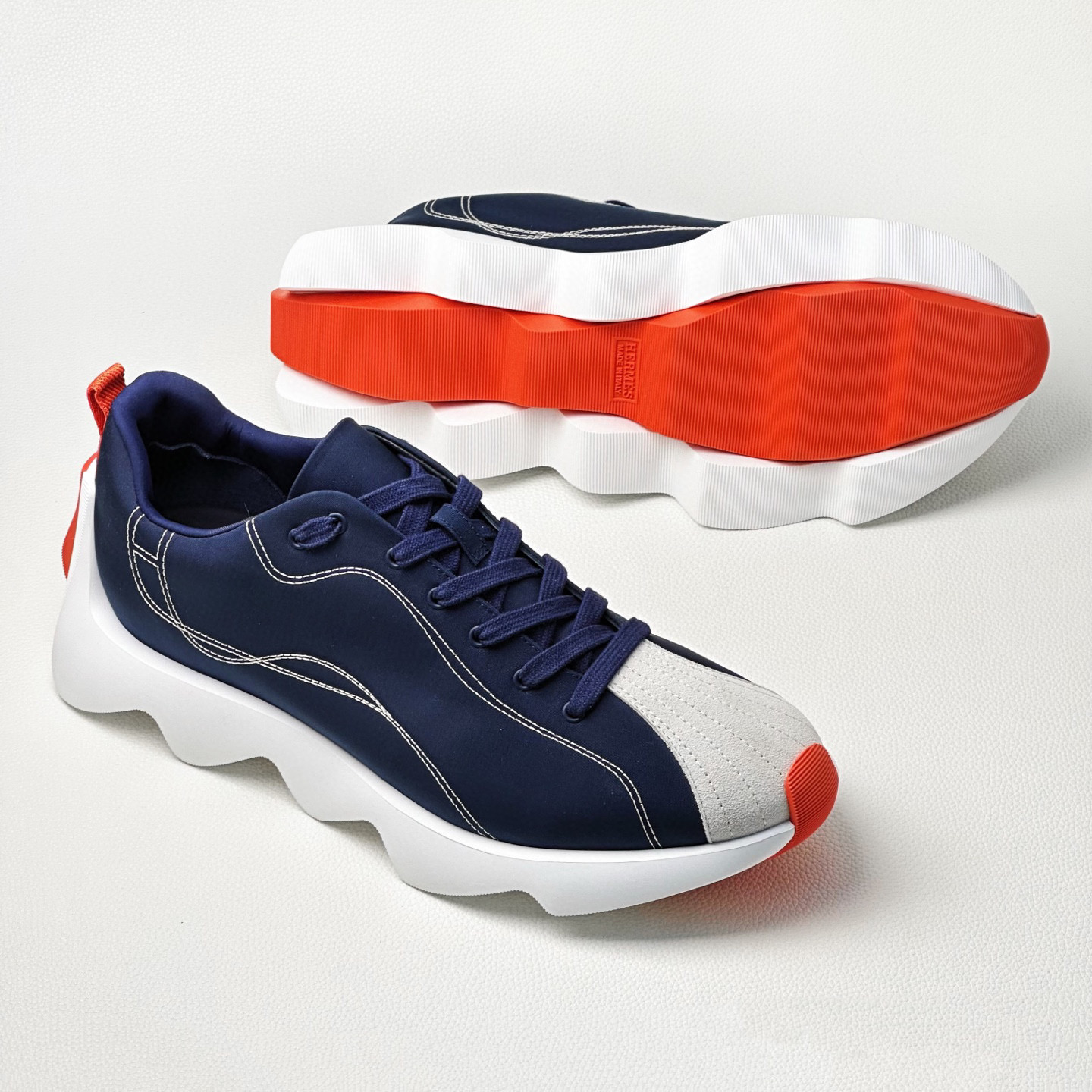 未使用 Hermes/爱马仕 爱马仕 男士运动鞋Envol午夜蓝轻便舒适