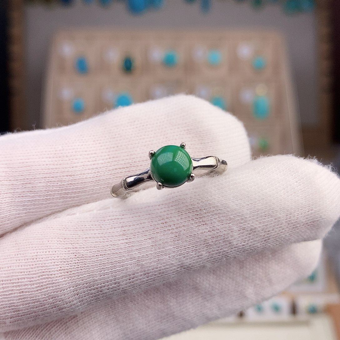 绿松石耳饰银S925镶嵌