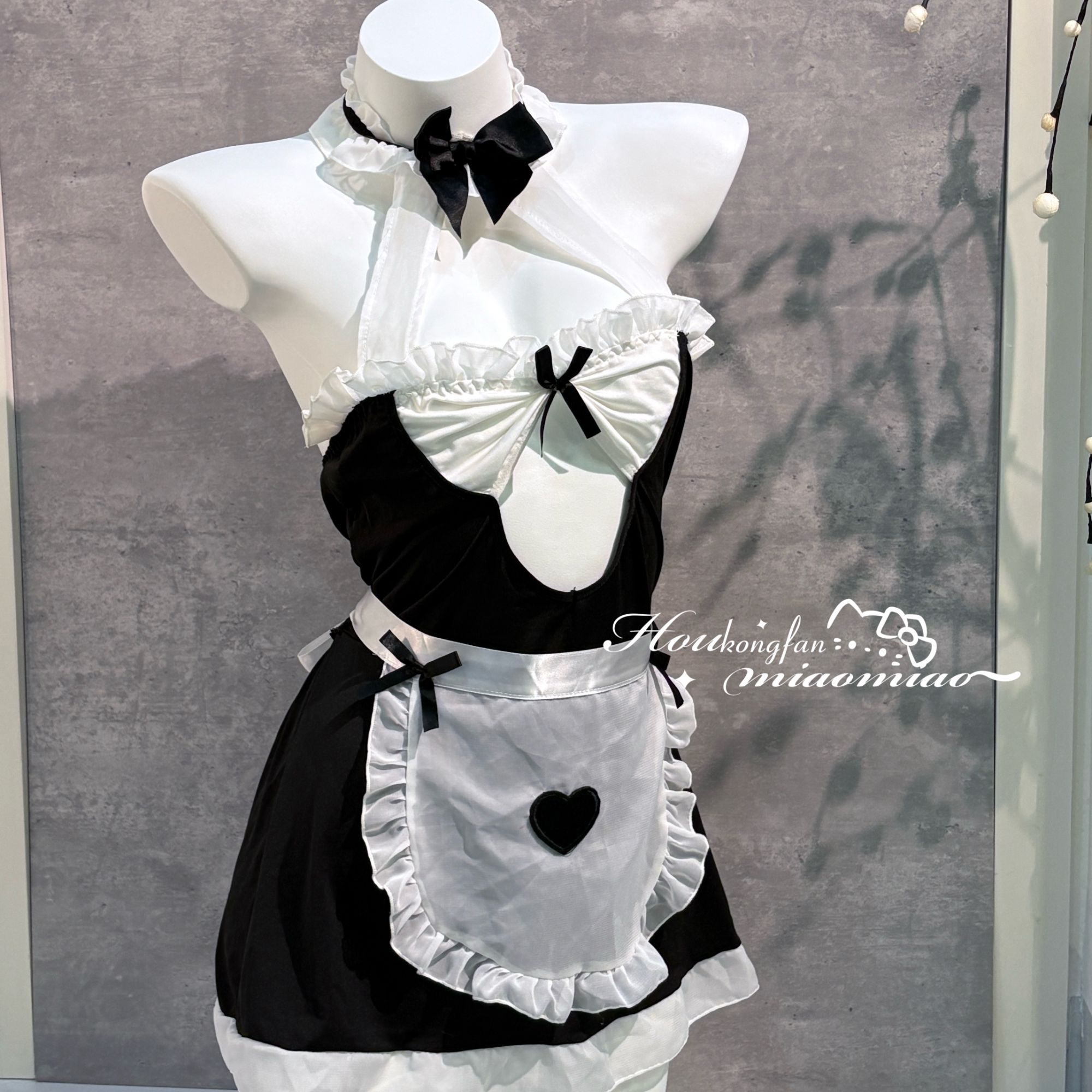 后空翻喵喵【仆仆酱】可爱甜美仆风制服睡裙配发箍手环