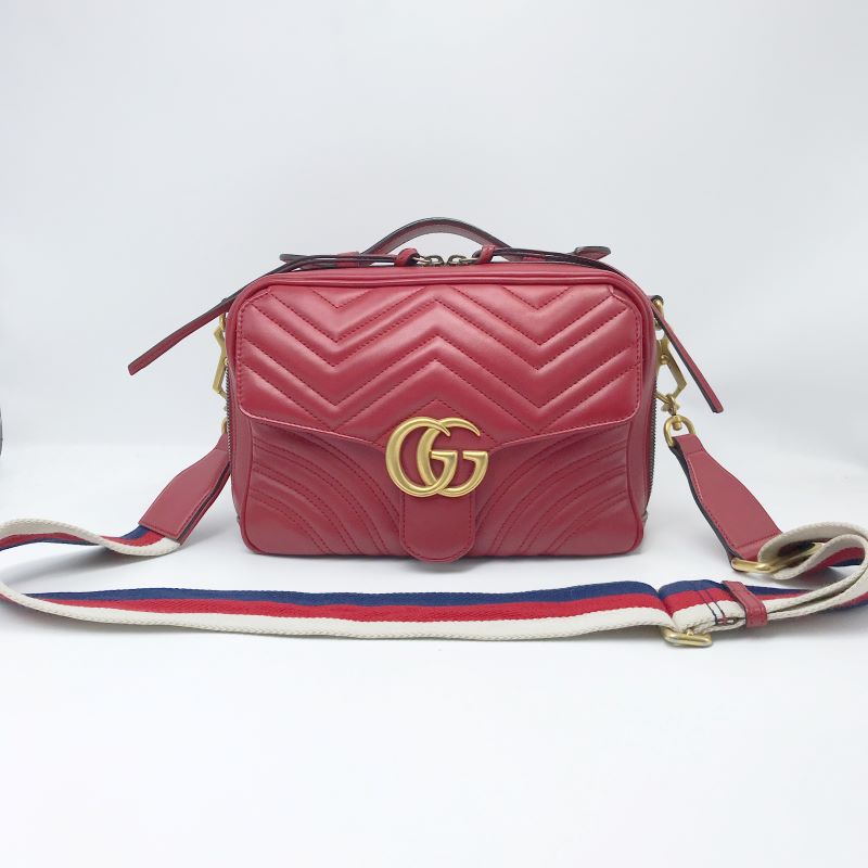 95新 GUCCI/古驰 古驰红色马蒙相机包
