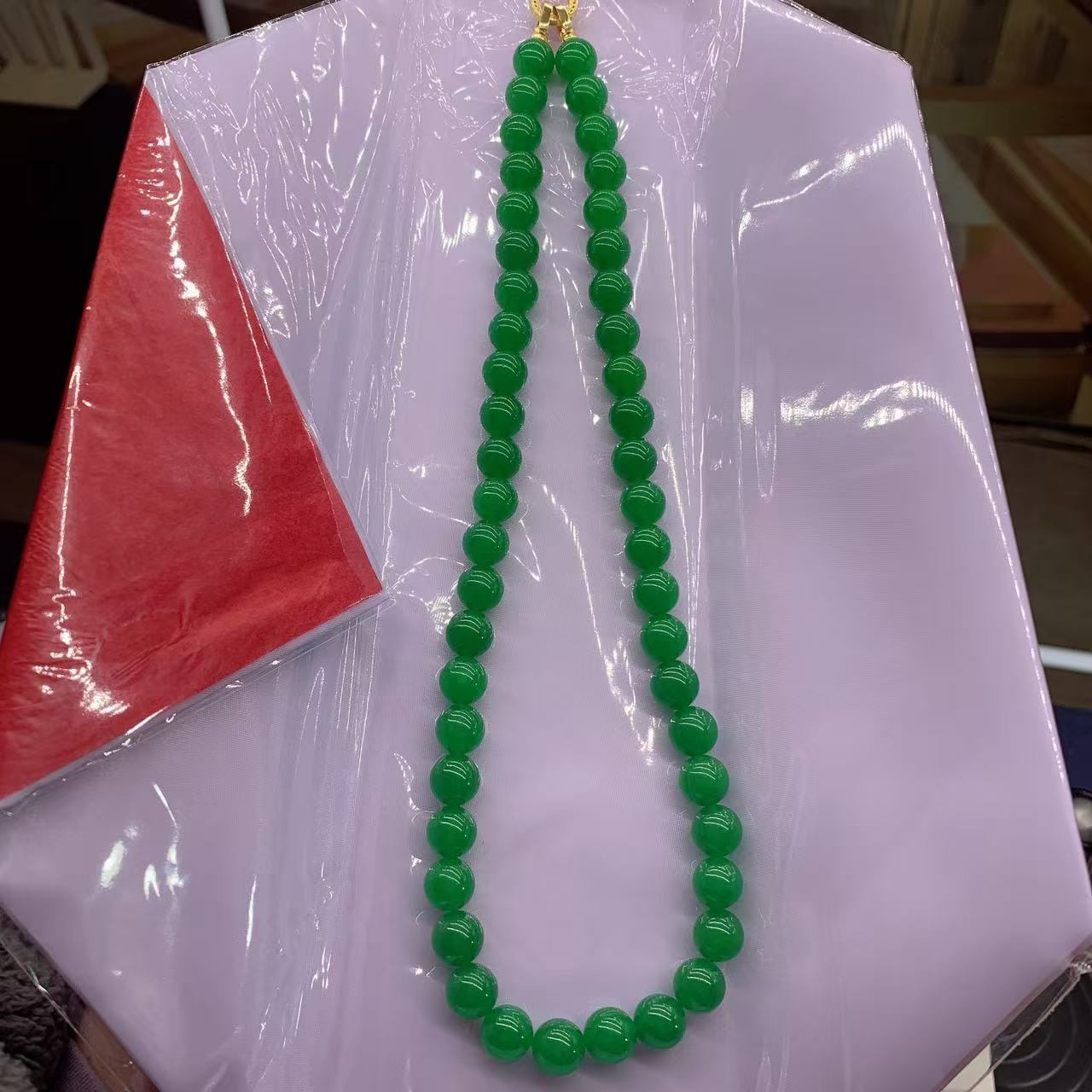 合金锆石项链 4021绿色项链