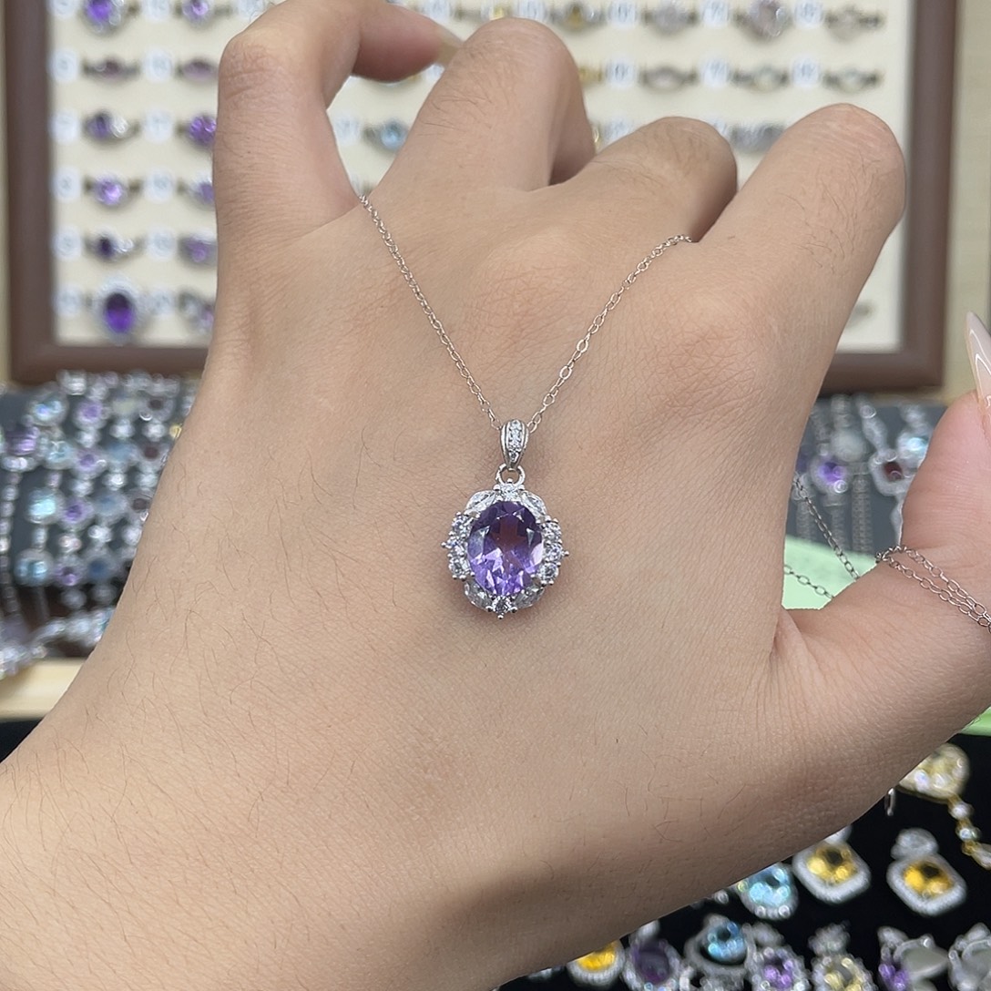 紫晶银S925镶嵌戒指