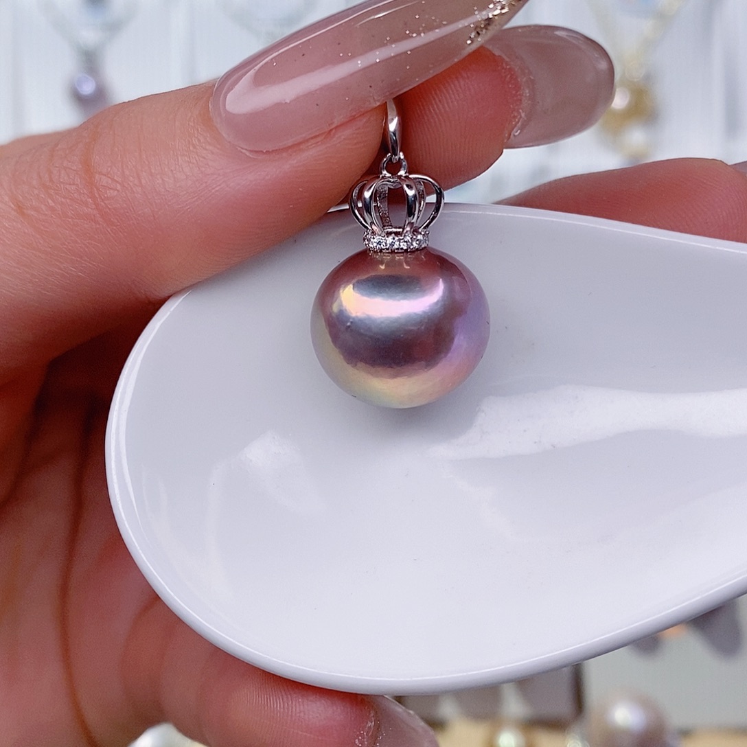 淡水珍珠吊坠(赠链)银S925镶嵌