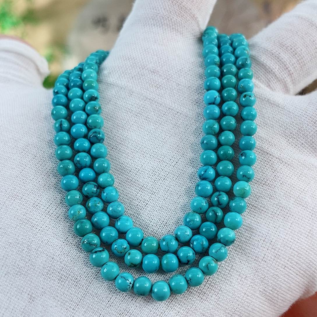 绿松石珠宝奇石未镶嵌4.4mm+