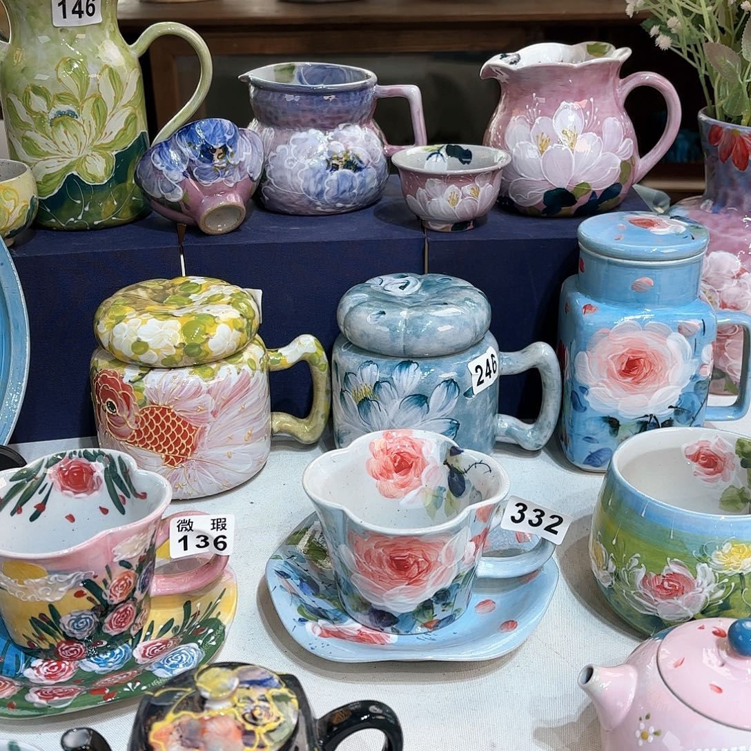 景德镇手绘高温釉下彩陶瓷茶具