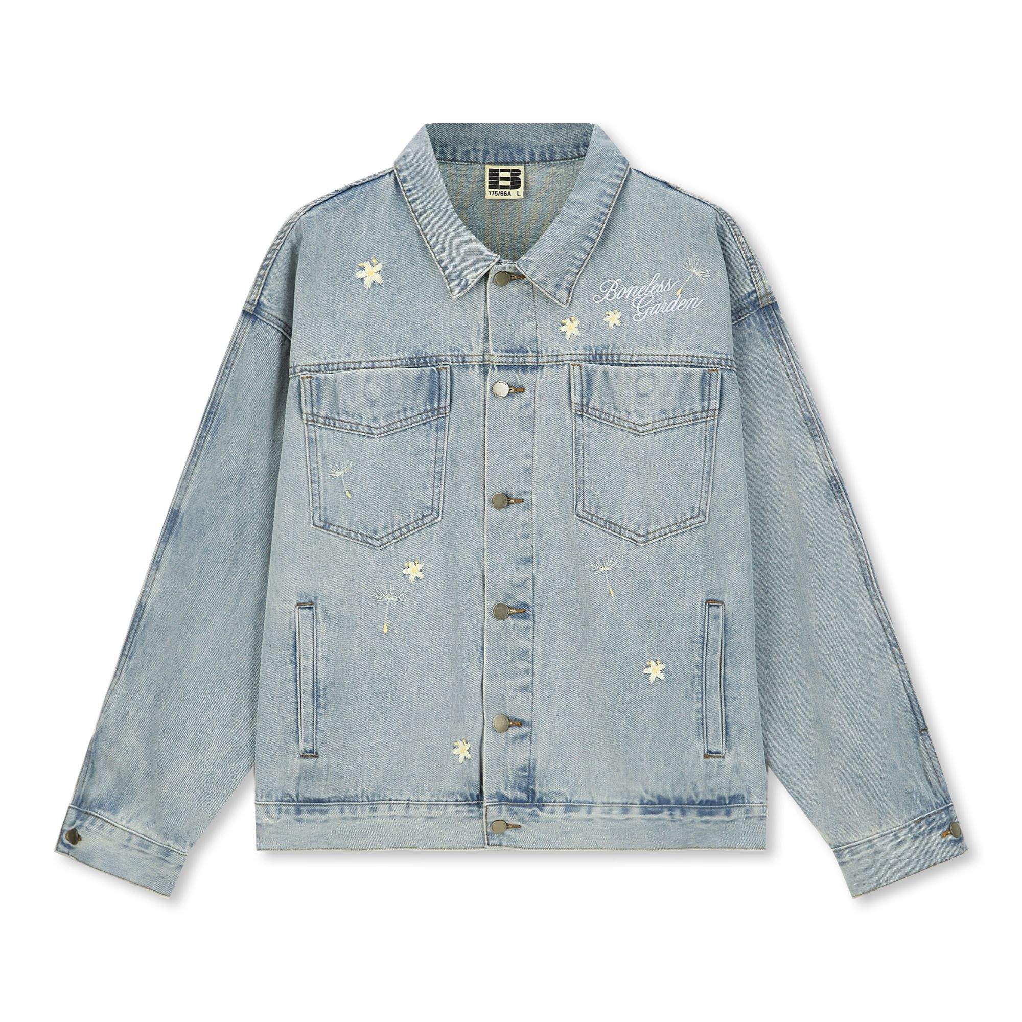 BONELESS重磅刺绣风絮蒲公英牛仔夹克