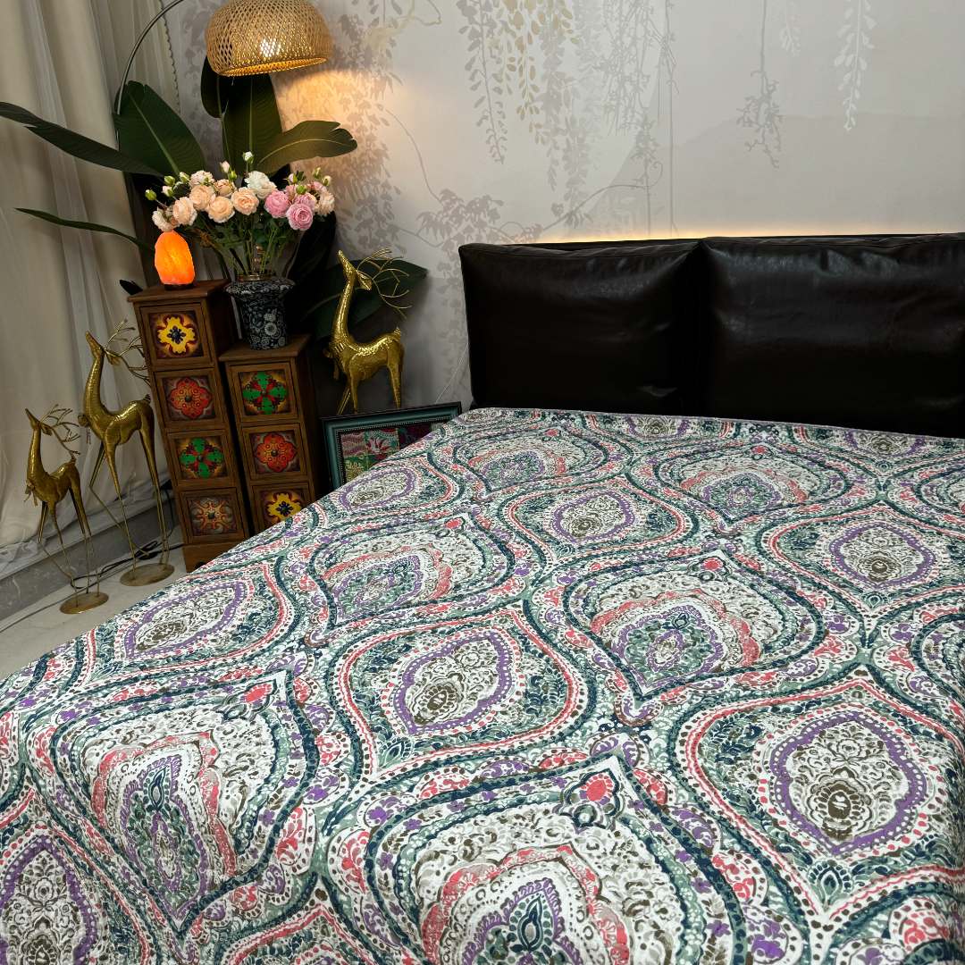 【赫彩家200*230】棉绗缝床盖双面可用四季通用