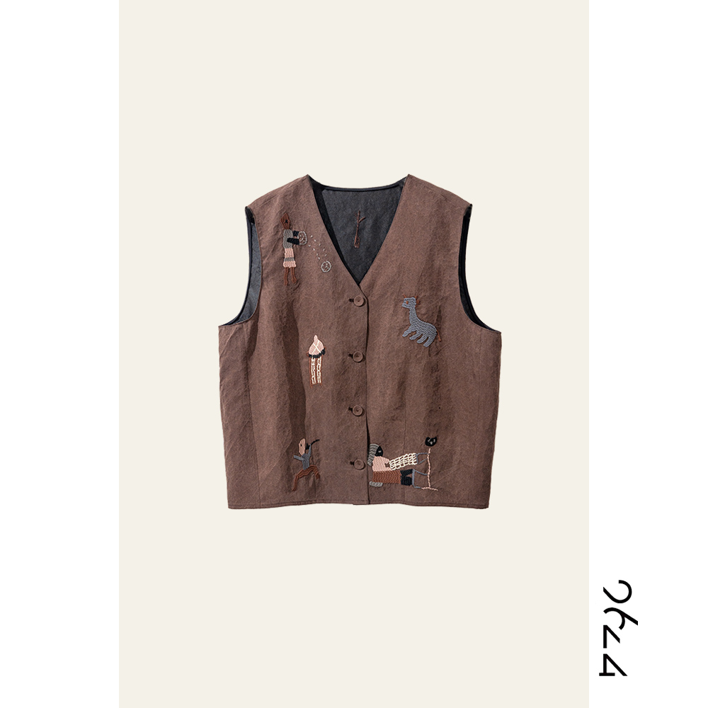 【波斯少年】100桑蚕丝甄选古法香云纱！原龟女装马甲背心91187