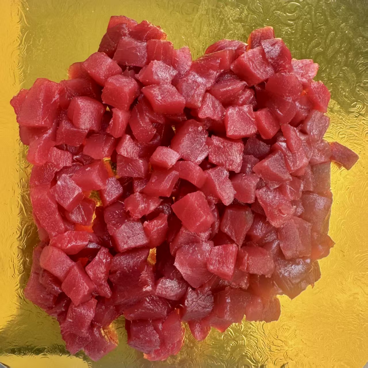 现切金枪鱼肉粒冰鲜纯血野生大西洋蓝鳍金枪鱼