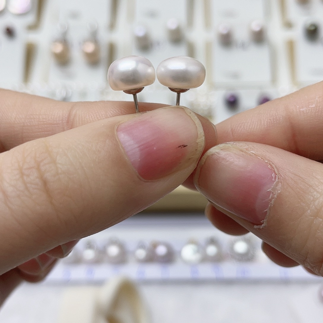 *****淡水珍珠耳饰银S925镶嵌