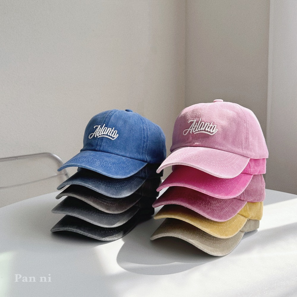 ins儿童棒球帽洋气宝宝字母水洗做旧鸭舌帽子秋冬亲