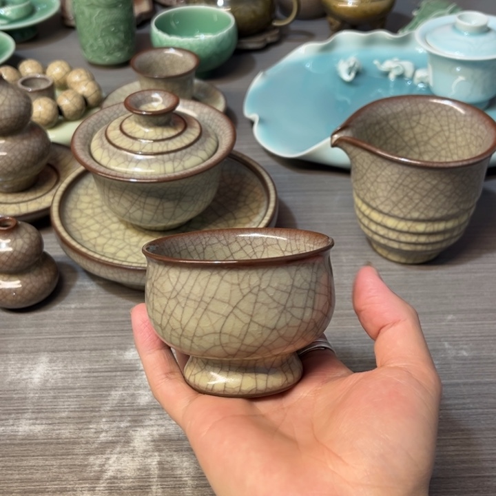 传世哥窑 京墨杯特价