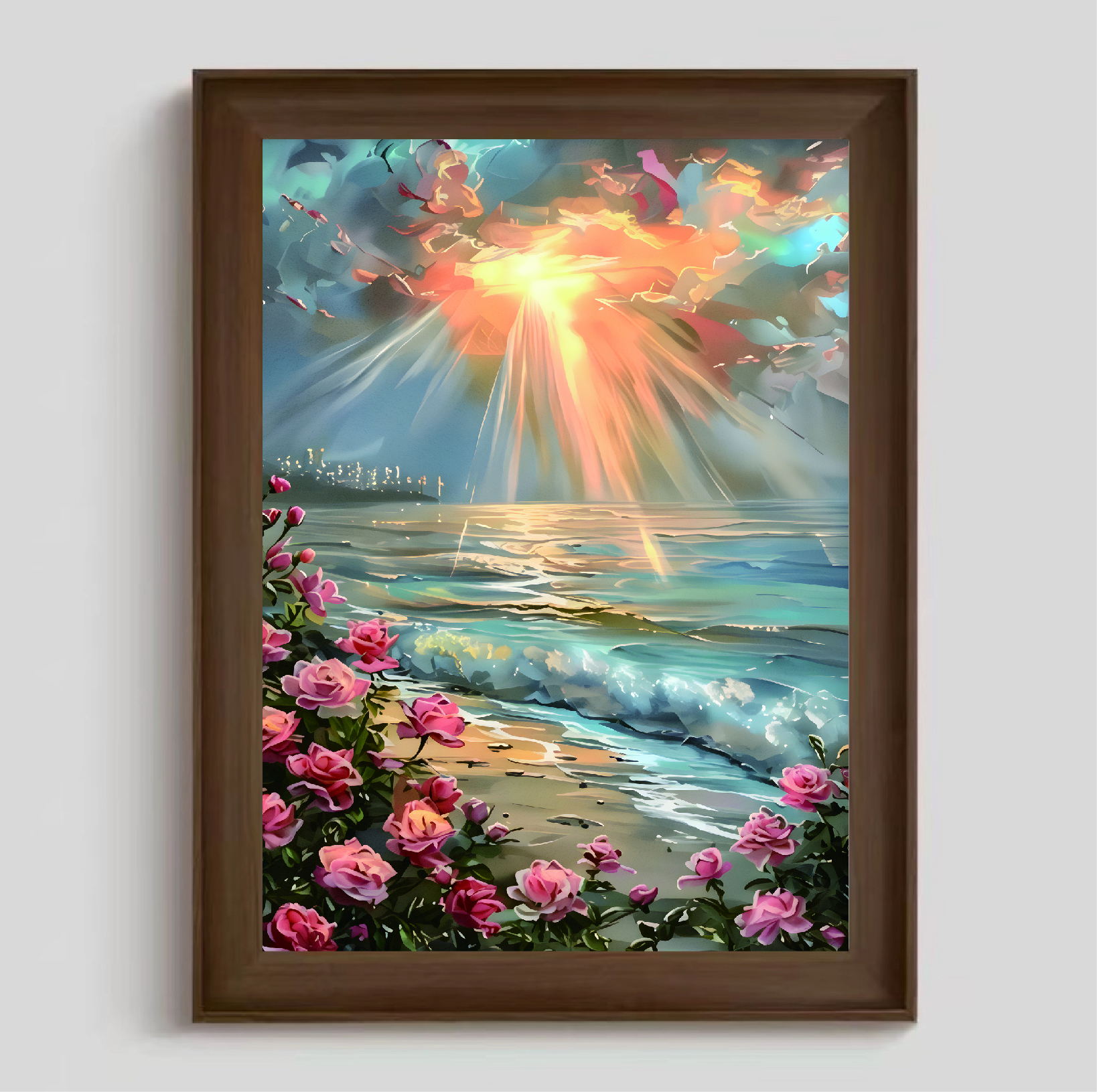 FL76奶油风客厅沙发电视背景墙轻奢高级感玄关装饰壁画50 70