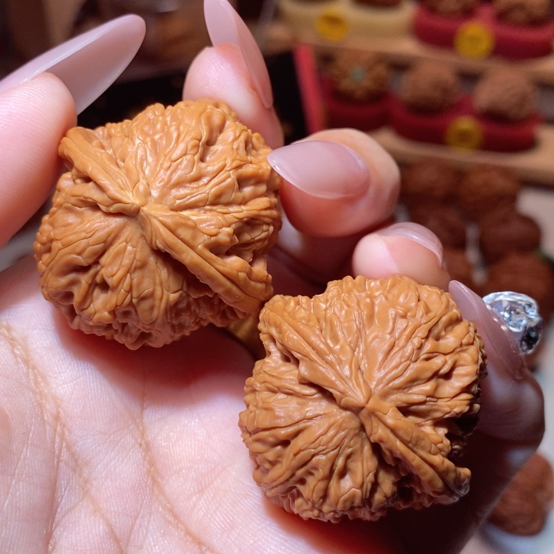 文玩核桃把件38尺全品白狮子