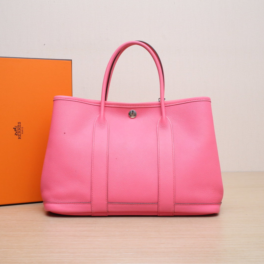 95新 Hermes/爱马仕 花花 花园包 30 8W新唇膏粉 Epsom皮 T刻