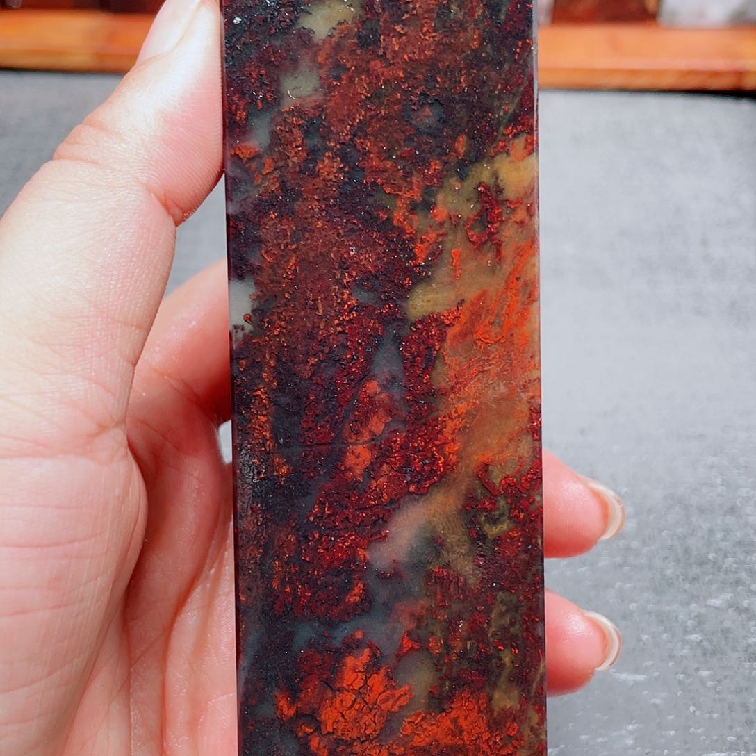 【闪购商品】玉桂林鸡血印章镇尺18