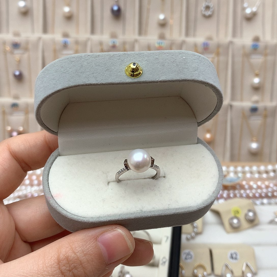 淡水珍珠戒指银S925镶嵌