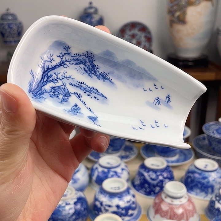 景德镇手绘青花茶则