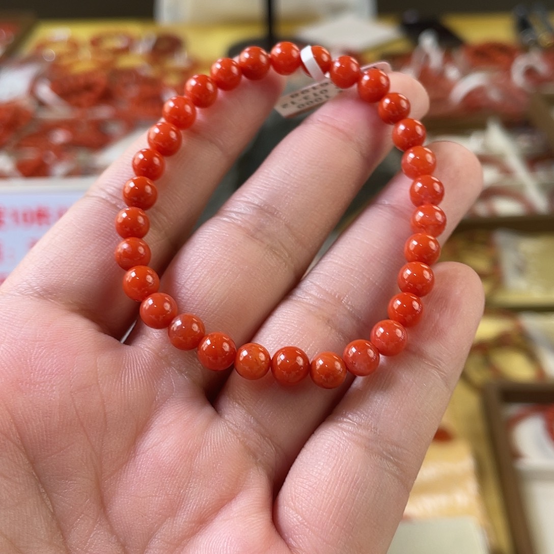 南红玛瑙未镶嵌手链6mm