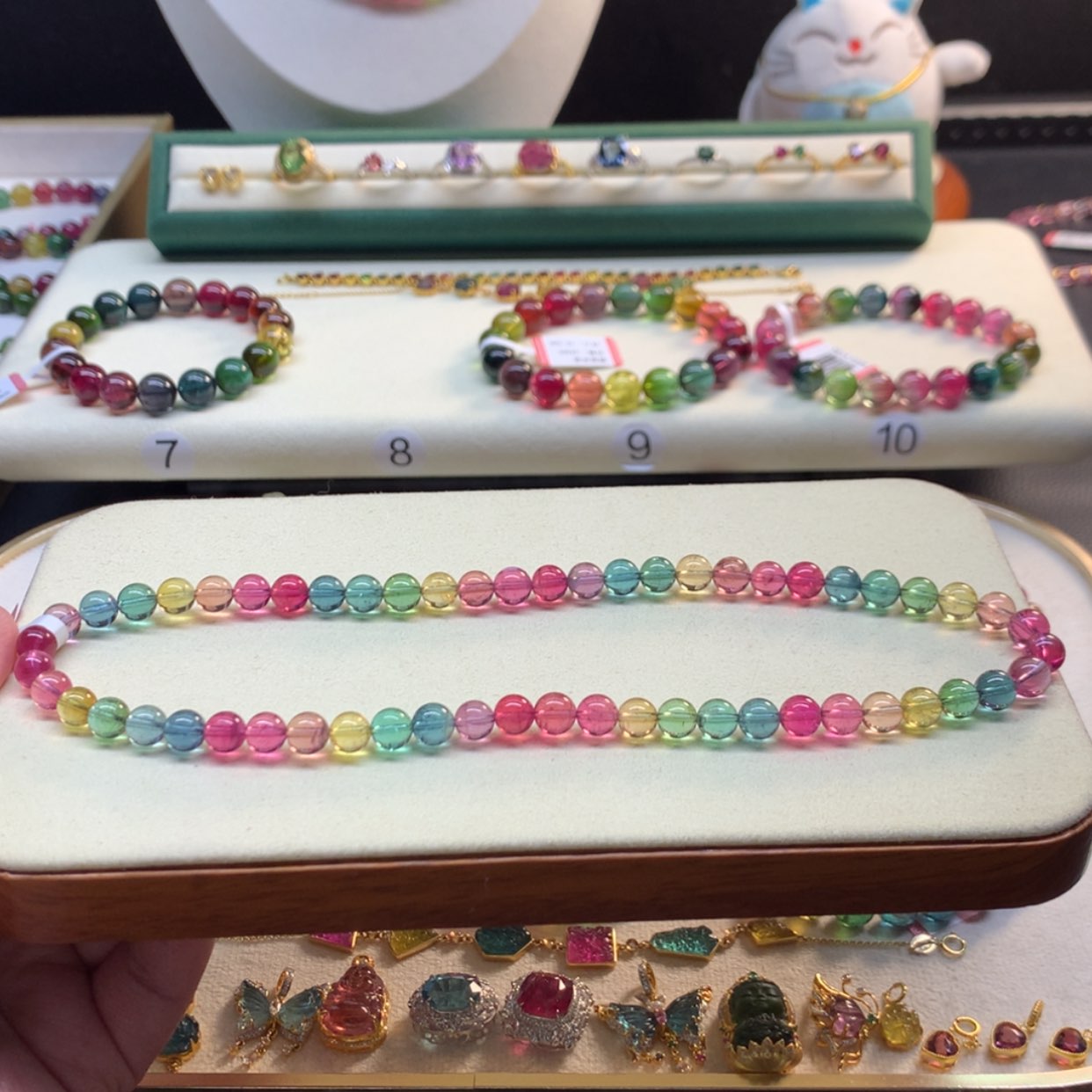 【闪购商品】碧玺手链未镶嵌荧光人鱼色标6.6mm