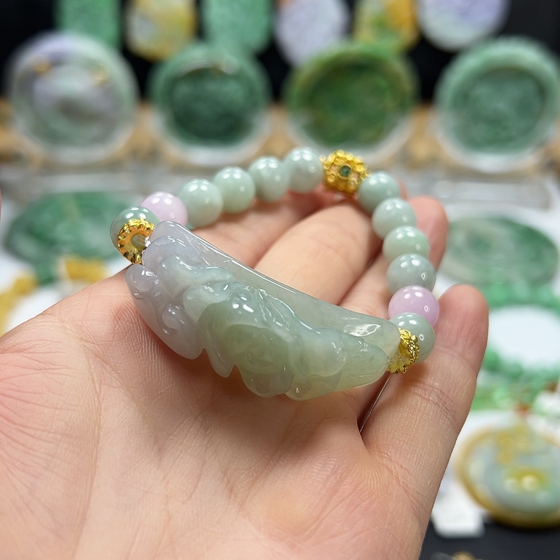 翡翠未镶嵌手链手牌