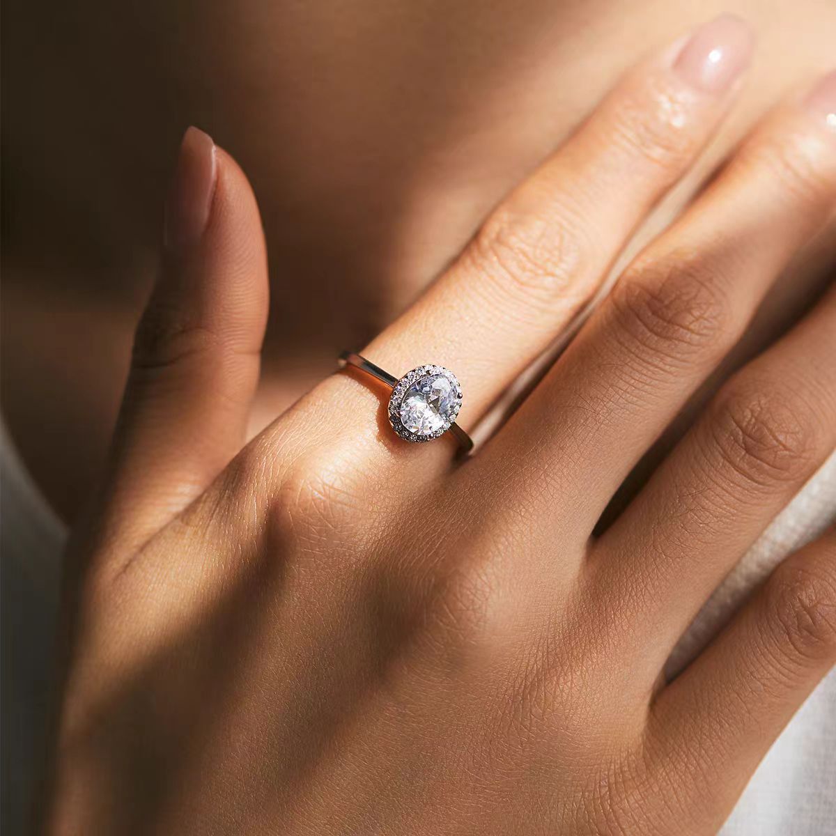 【高定优选】 GSYX  光臂微镶椭圆戒指1.0CT