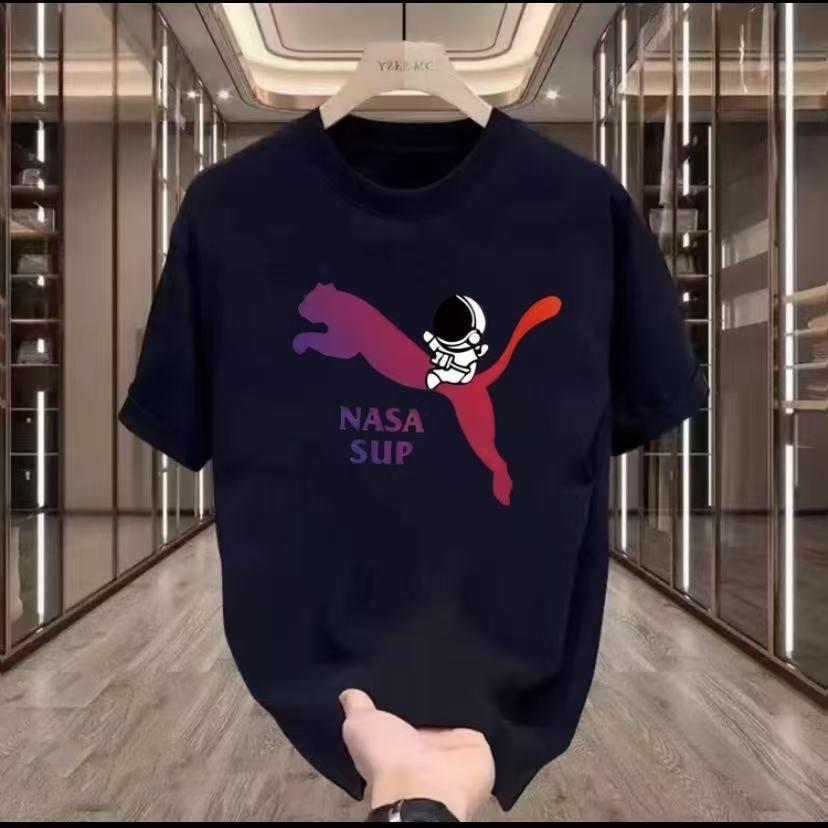 B男装T恤常规款圆领夏季休闲宽松常规春夏短袖印花